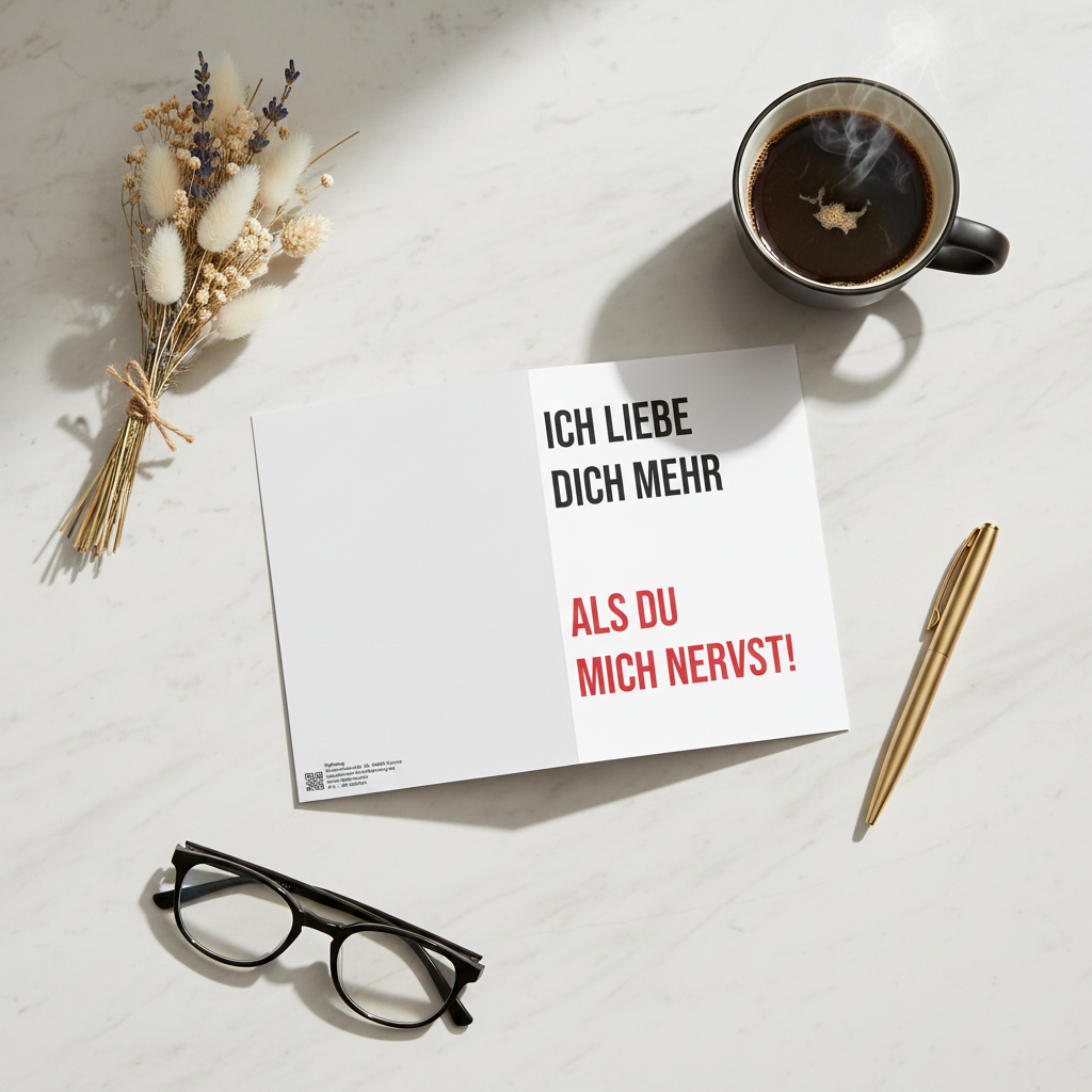 Ich liebe dich mehr als du mich nervst | Lustige und liebevolle Geschenkkarte