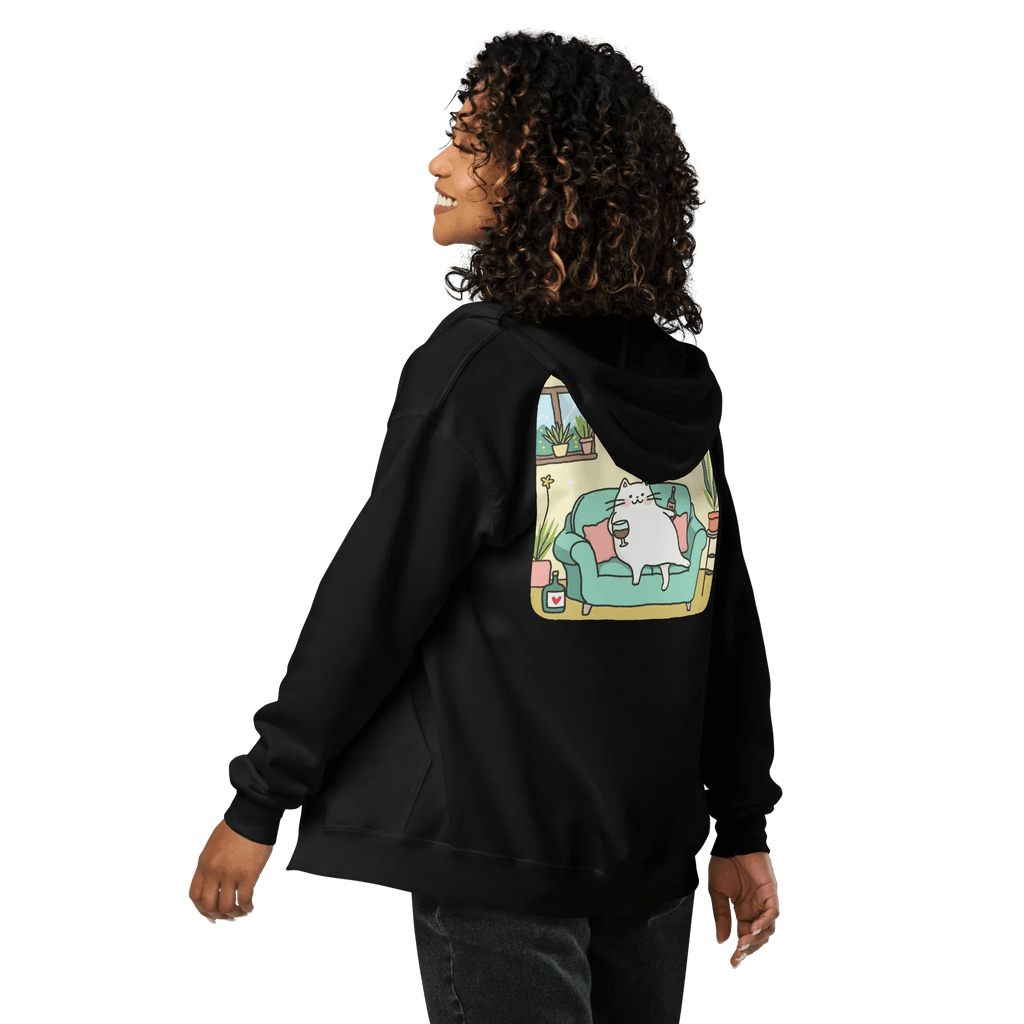 Hoodie - Jacke "drunky cat two" - Hoodie - Jacke - flyliving