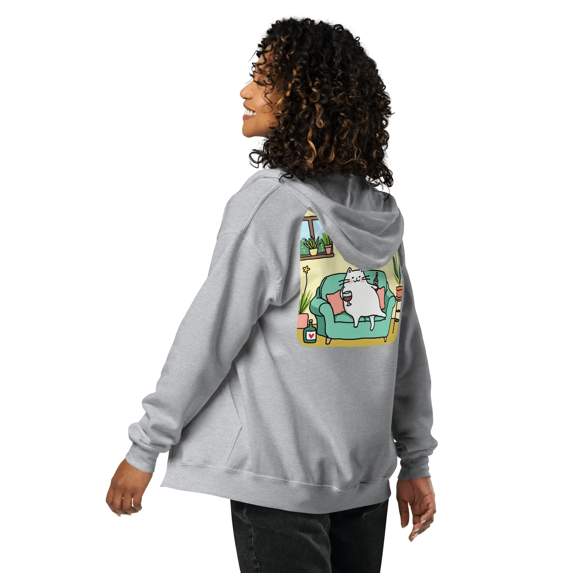 Hoodie - Jacke "drunky cat two" - Hoodie - Jacke - flyliving