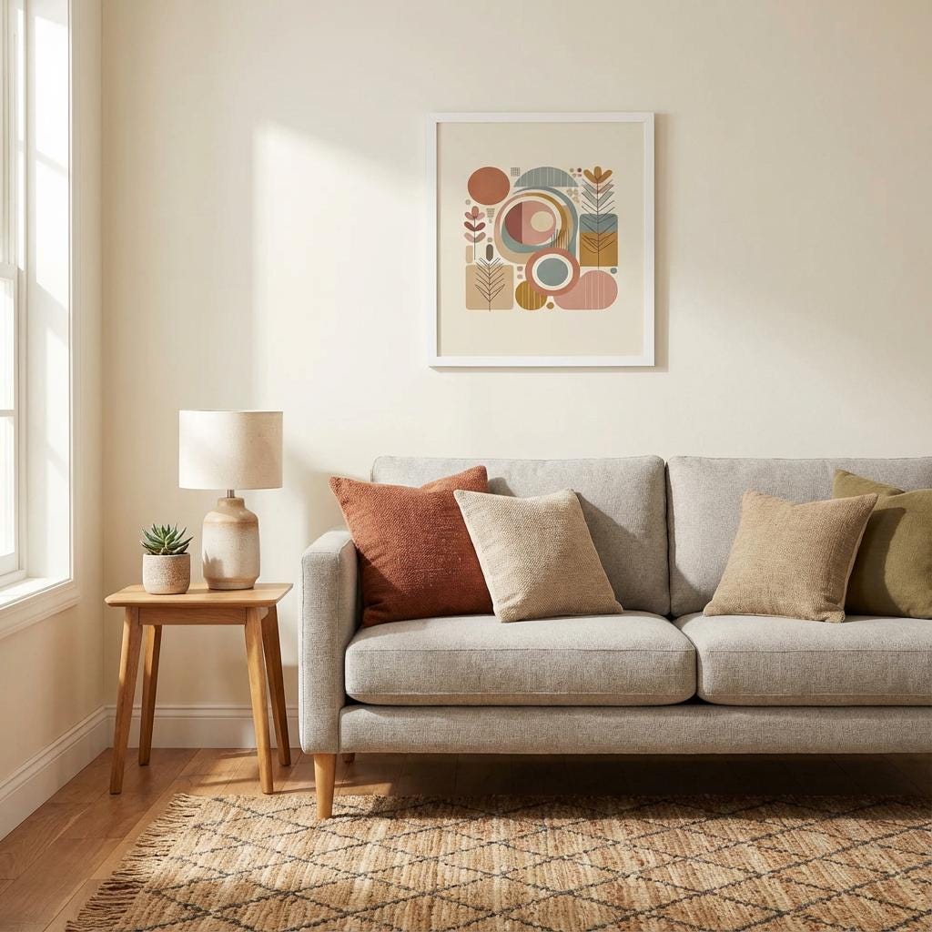 Gerahmtes Poster "Geometrische Abstraktion" auf mattem Papier