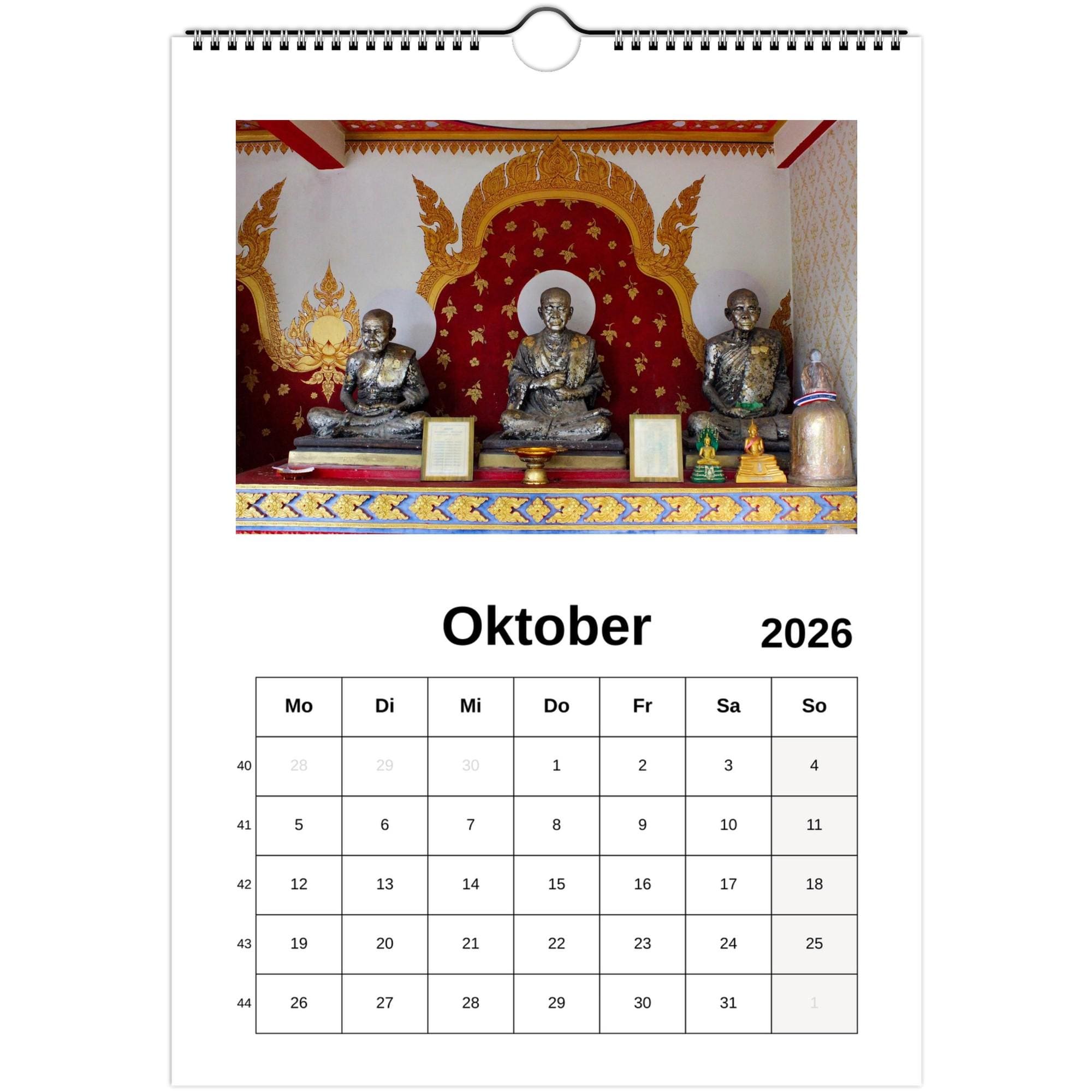 Wandkalender Koh Samui Din A4 – Thailand Insel 2026 ohne Feiertage mit Wochennummern, tropische Strandbilder