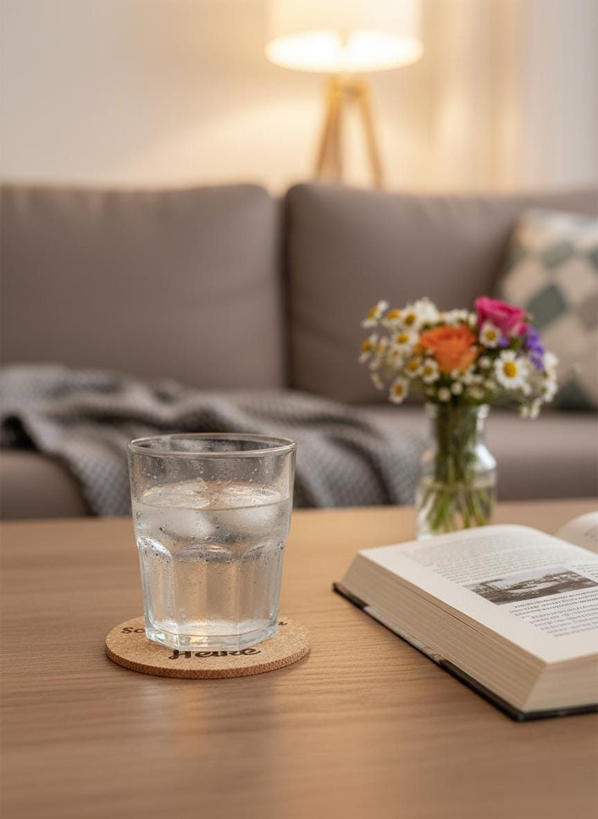 Personalisierter Kork Untersetzer – „Schön, dass du da bist“ mit Wunschname | Gastgeschenk, Tischdeko & Geschenkidee, Mitbringsel, Hochzeit