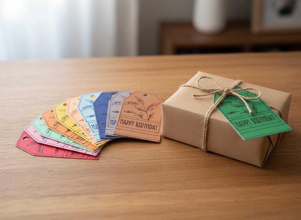 Bunte Geschenkanhänger „Happy Birthday“ aus Karton – Geschenk‑Tags Set für Geburtstagsgeschenke, Party, Verpackung, 13 Stück, versch. Farben