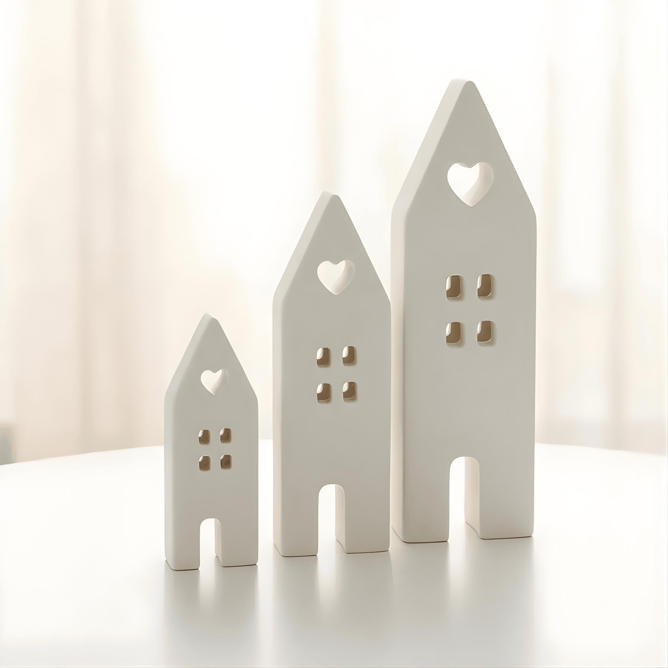Deko Haus mit Herz | Handmade in Germany | Minimalistisch | Gips | Skandi | Geschenkidee Einzug | Wohnzimmer