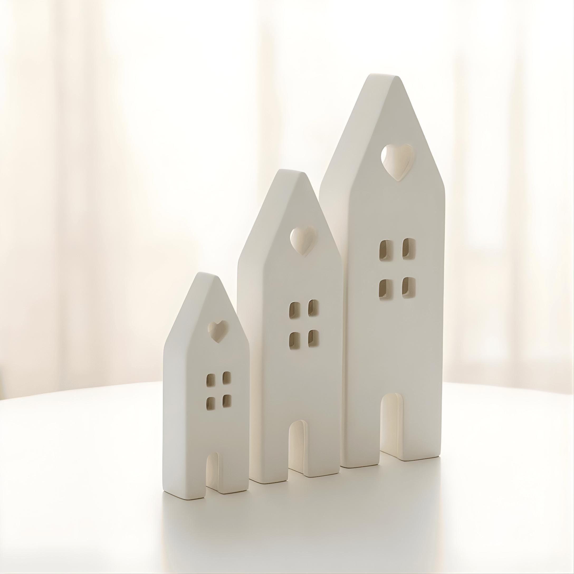 Deko Haus mit Herz | Handmade in Germany | Minimalistisch | Gips | Skandi | Geschenkidee Einzug | Wohnzimmer