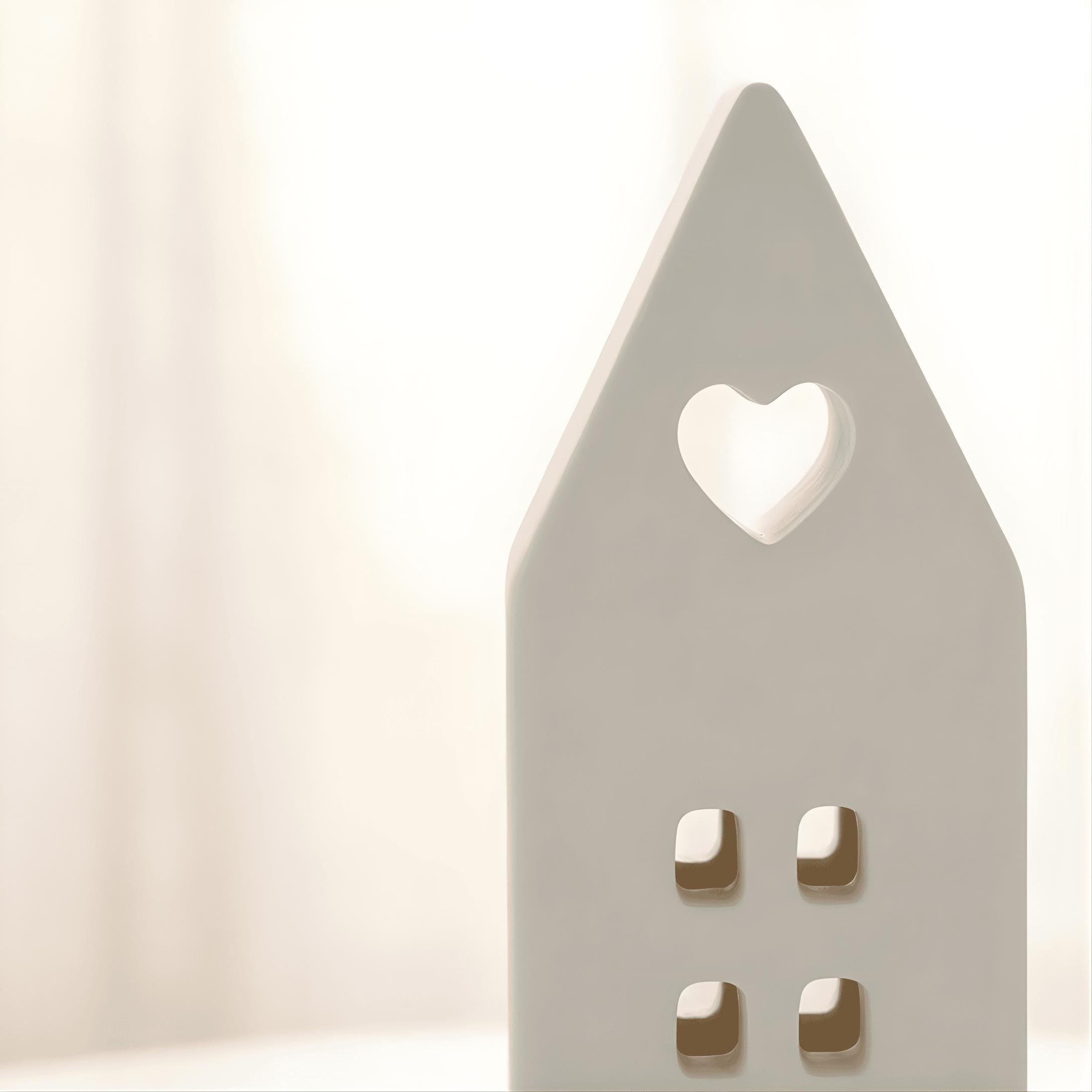 Deko Haus mit Herz | Handmade in Germany | Minimalistisch | Gips | Skandi | Geschenkidee Einzug | Wohnzimmer