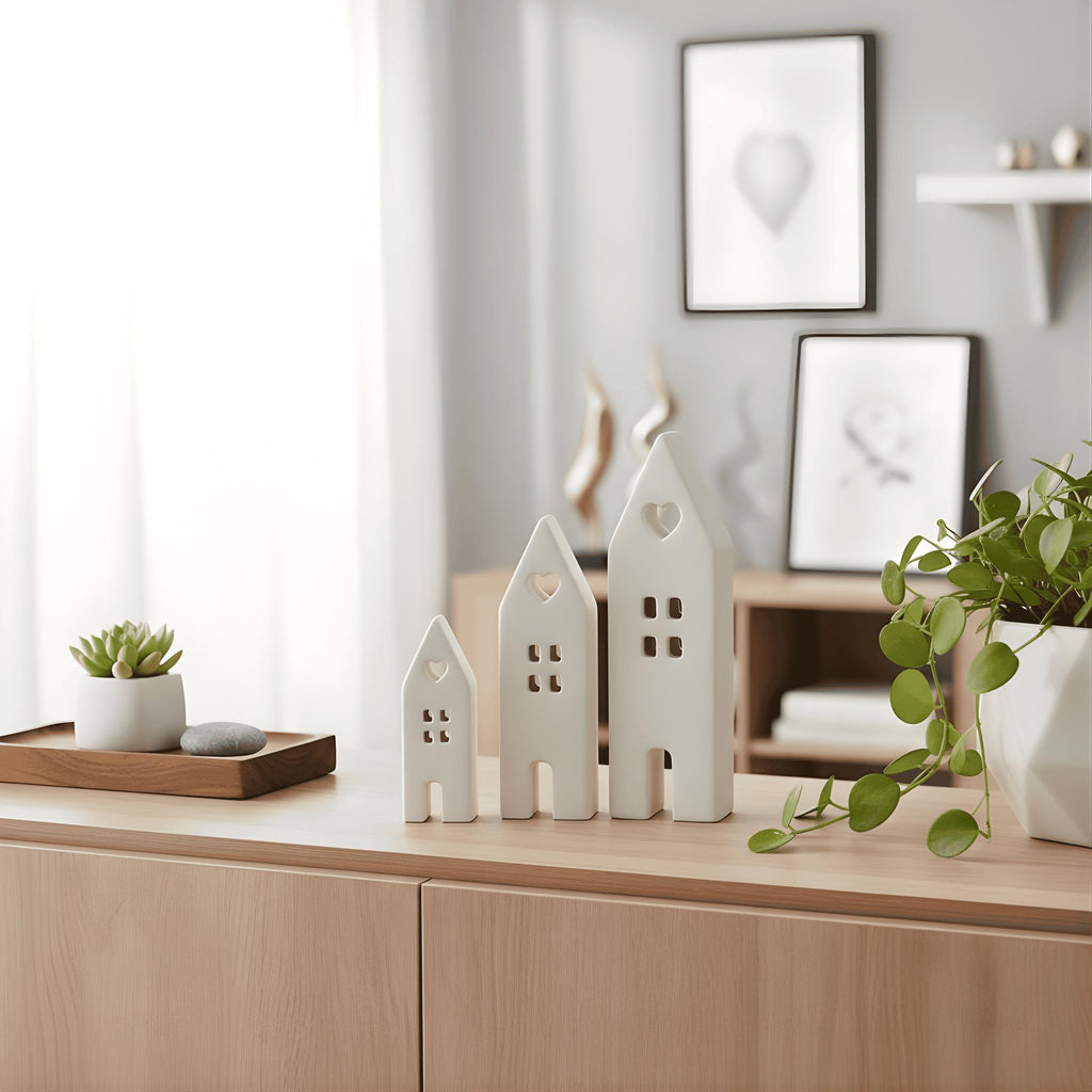 Deko Haus mit Herz | Handmade in Germany | Minimalistisch | Gips | Skandi | Geschenkidee Einzug | Wohnzimmer