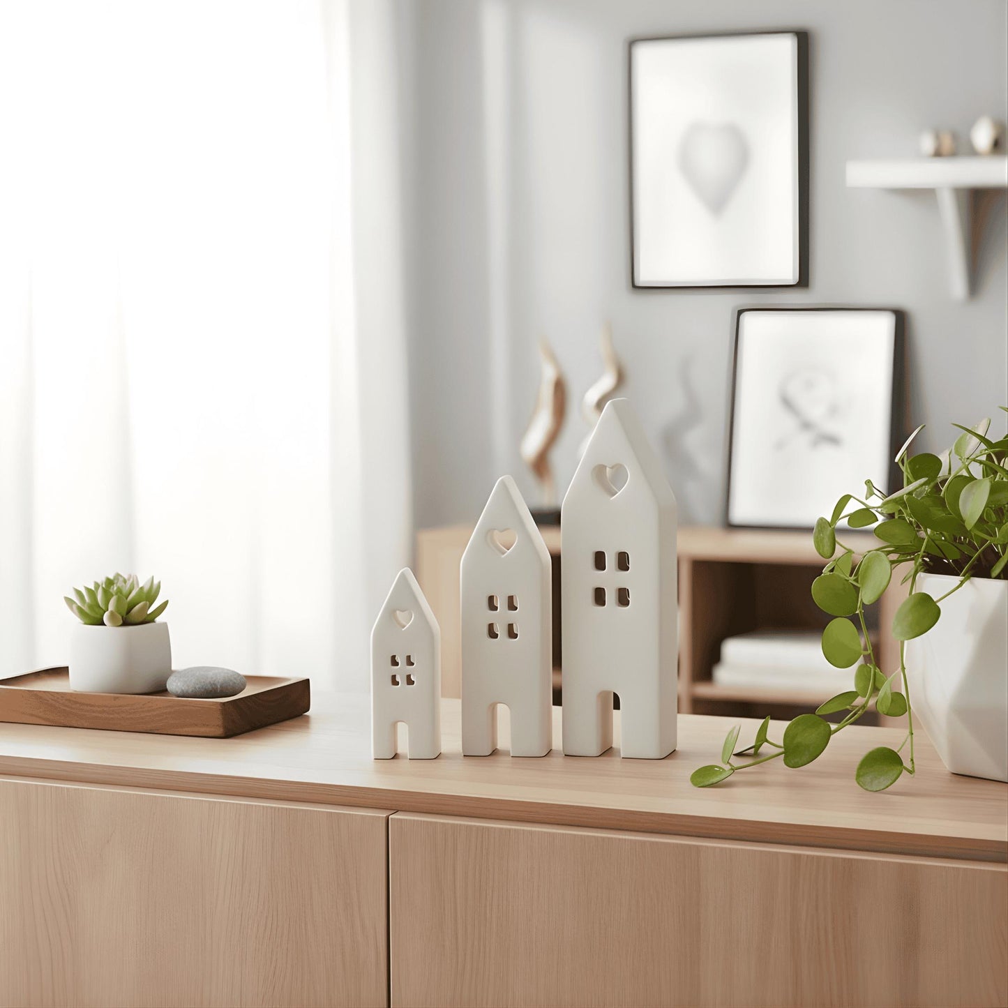 Deko Haus mit Herz | Handmade in Germany | Minimalistisch | Gips | Skandi | Geschenkidee Einzug | Wohnzimmer