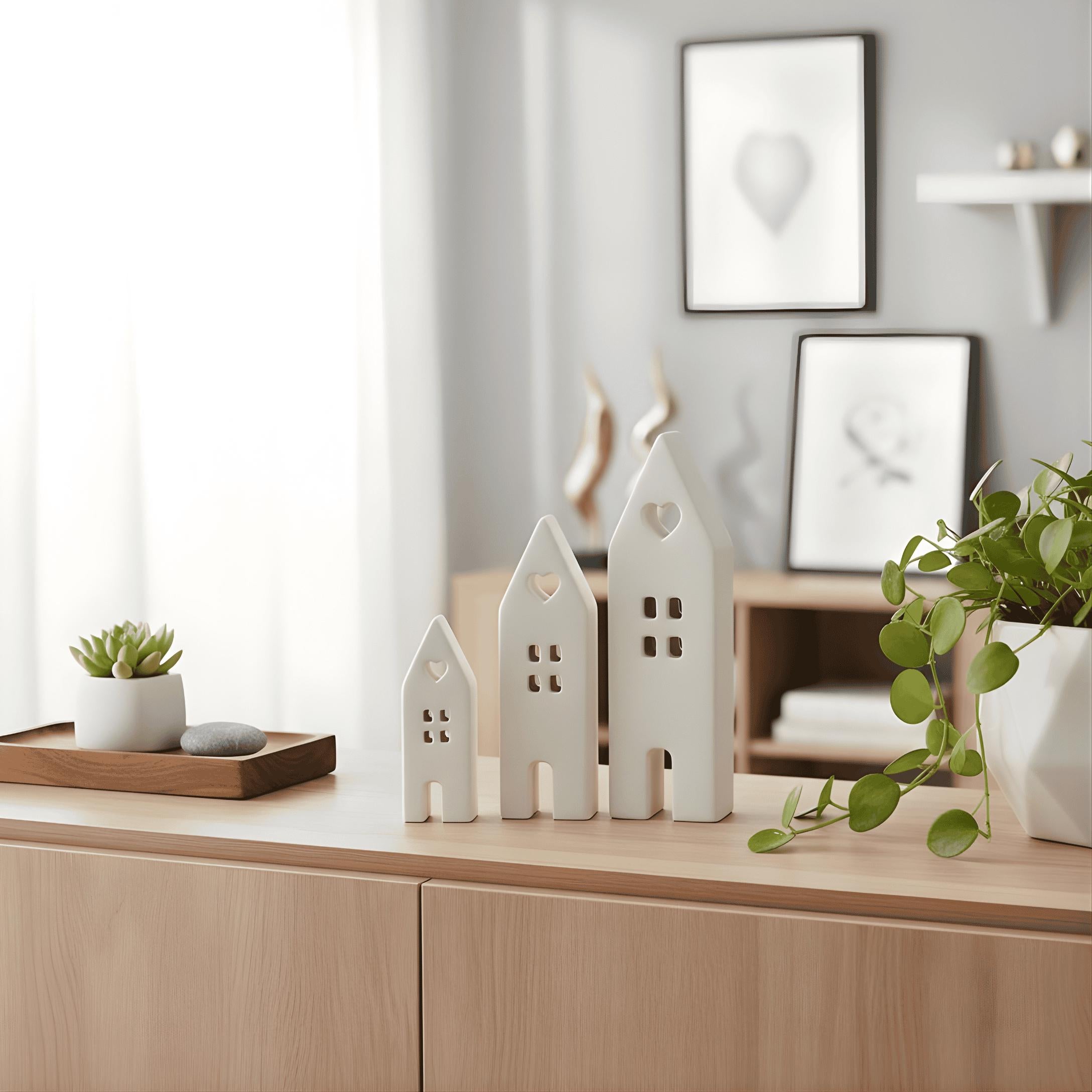 Deko Haus mit Herz | Handmade in Germany | Minimalistisch | Gips | Skandi | Geschenkidee Einzug | Wohnzimmer