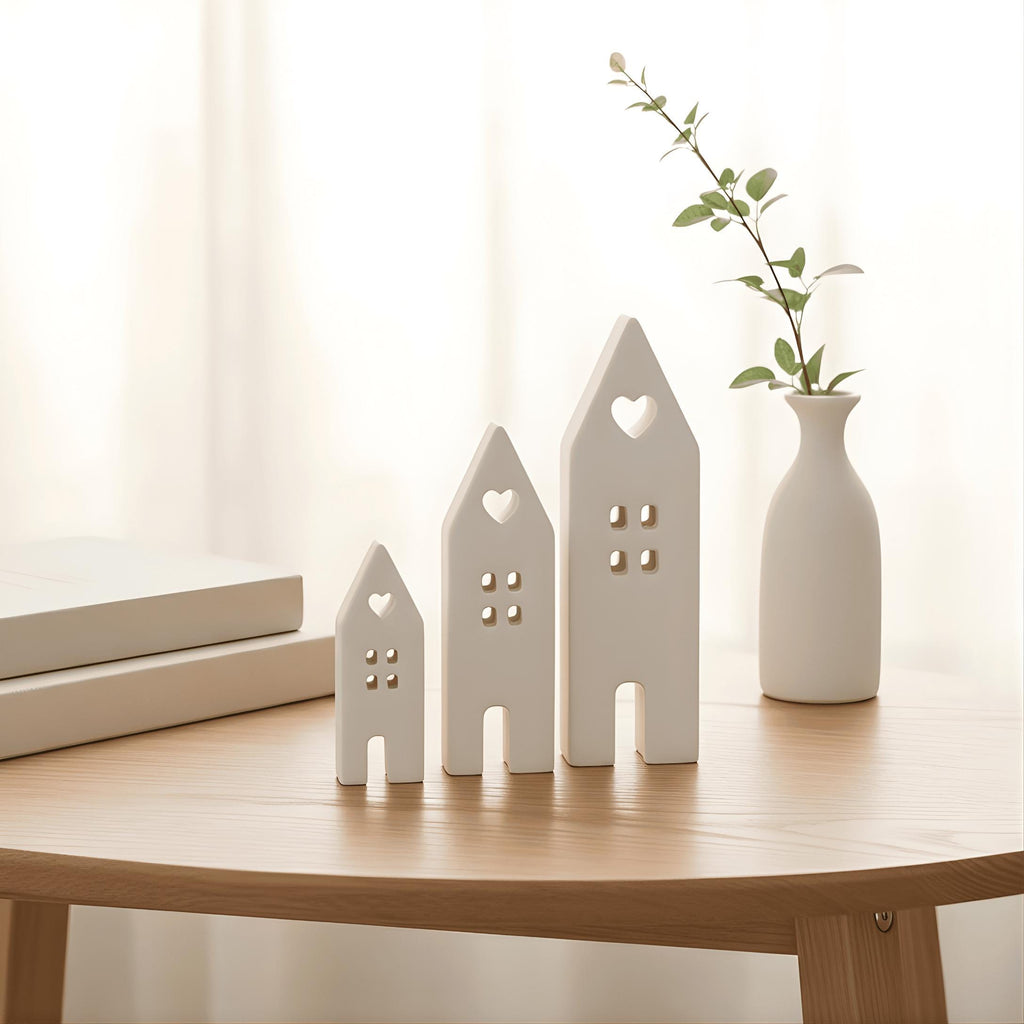 Deko Haus mit Herz | Handmade in Germany | Minimalistisch | Gips | Skandi | Geschenkidee Einzug | Wohnzimmer