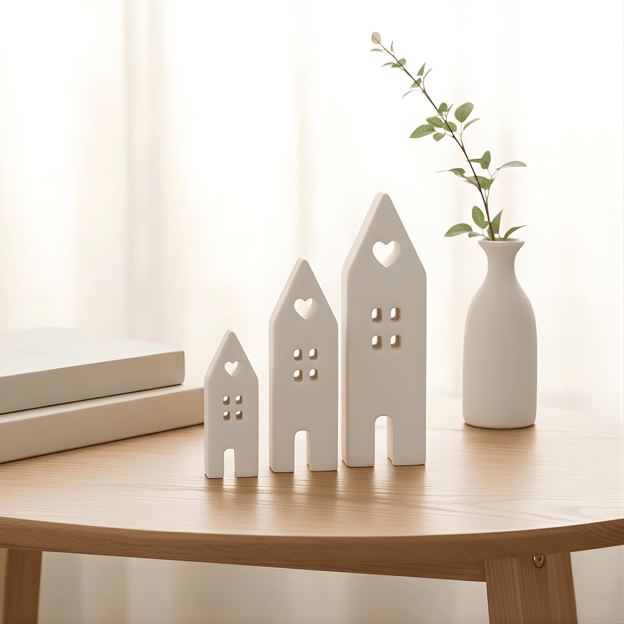 Deko Haus mit Herz | Handmade in Germany | Minimalistisch | Gips | Skandi | Geschenkidee Einzug | Wohnzimmer