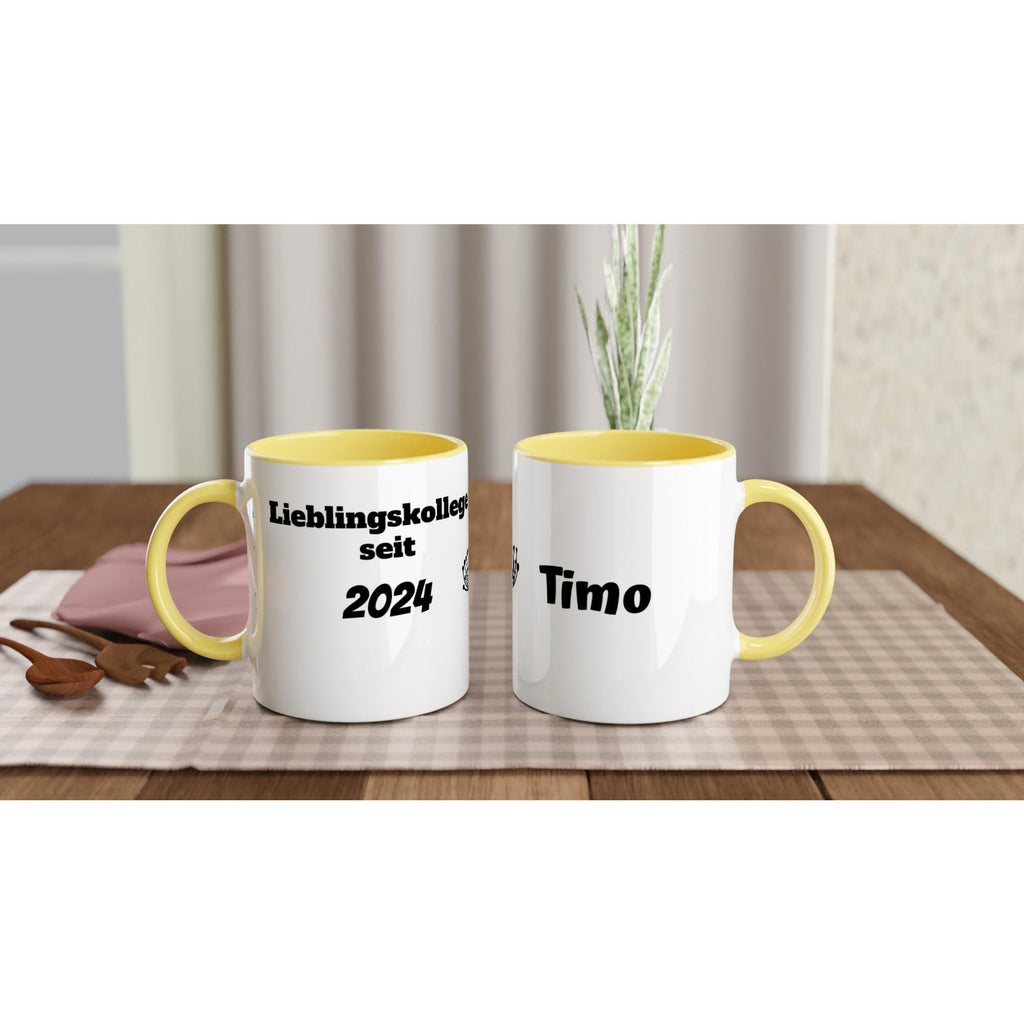 Personalisierte Tasse – „Lieblingskollegin seit …“ mit Jahreszahl & Wunschname, Bürotasse 325 ml
