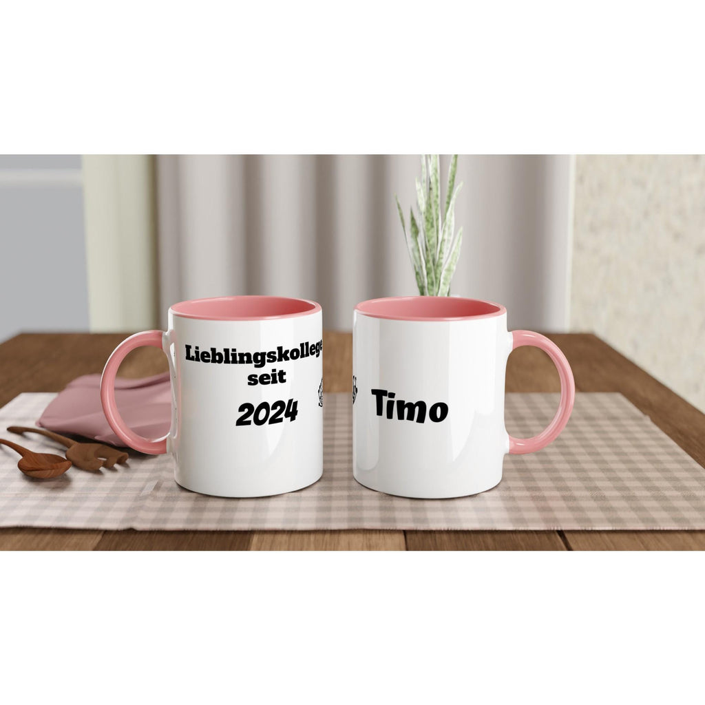 Personalisierte Tasse – „Lieblingskollegin seit …“ mit Jahreszahl & Wunschname, Bürotasse 325 ml