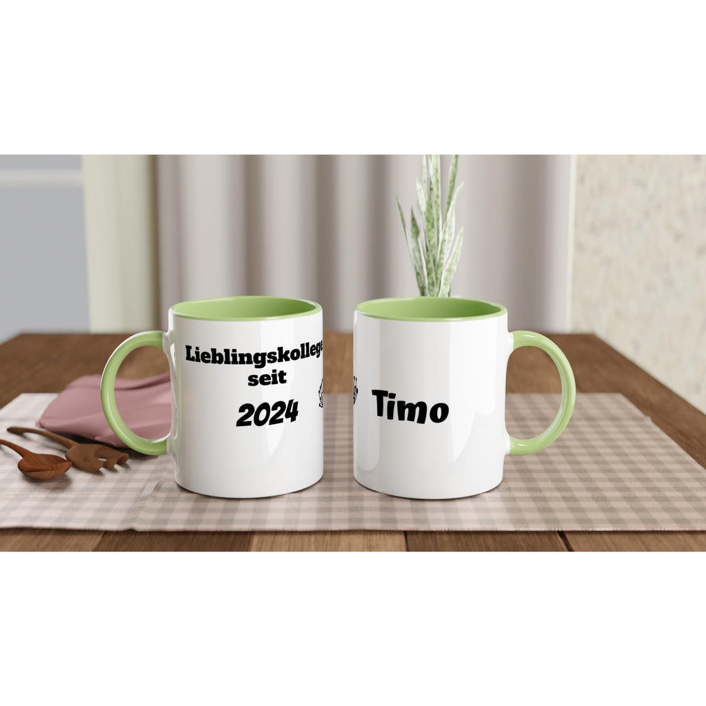 Personalisierte Tasse – „Lieblingskollegin seit …“ mit Jahreszahl & Wunschname, Bürotasse 325 ml