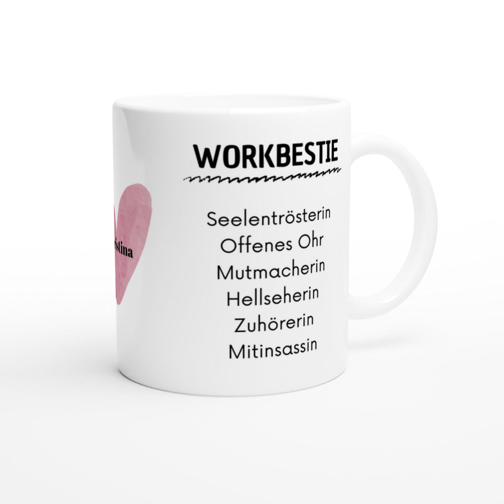 Workbestie Tasse – lustige Bürotasse für deine Lieblingskollegin, 325 ml Keramik weiß