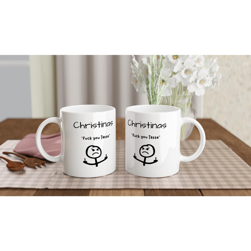 Personalisierte Tasse "f*ck you" – Lustige Kaffeetasse 325 ml, sarkastisches Geschenk für Kollegen & Freunde