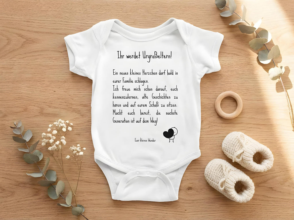 Personalisierter Babybody zur Schwangerschaftsverkündung – Geschenk für Papa, Großeltern, Tante/Onkel oder Urgroßeltern