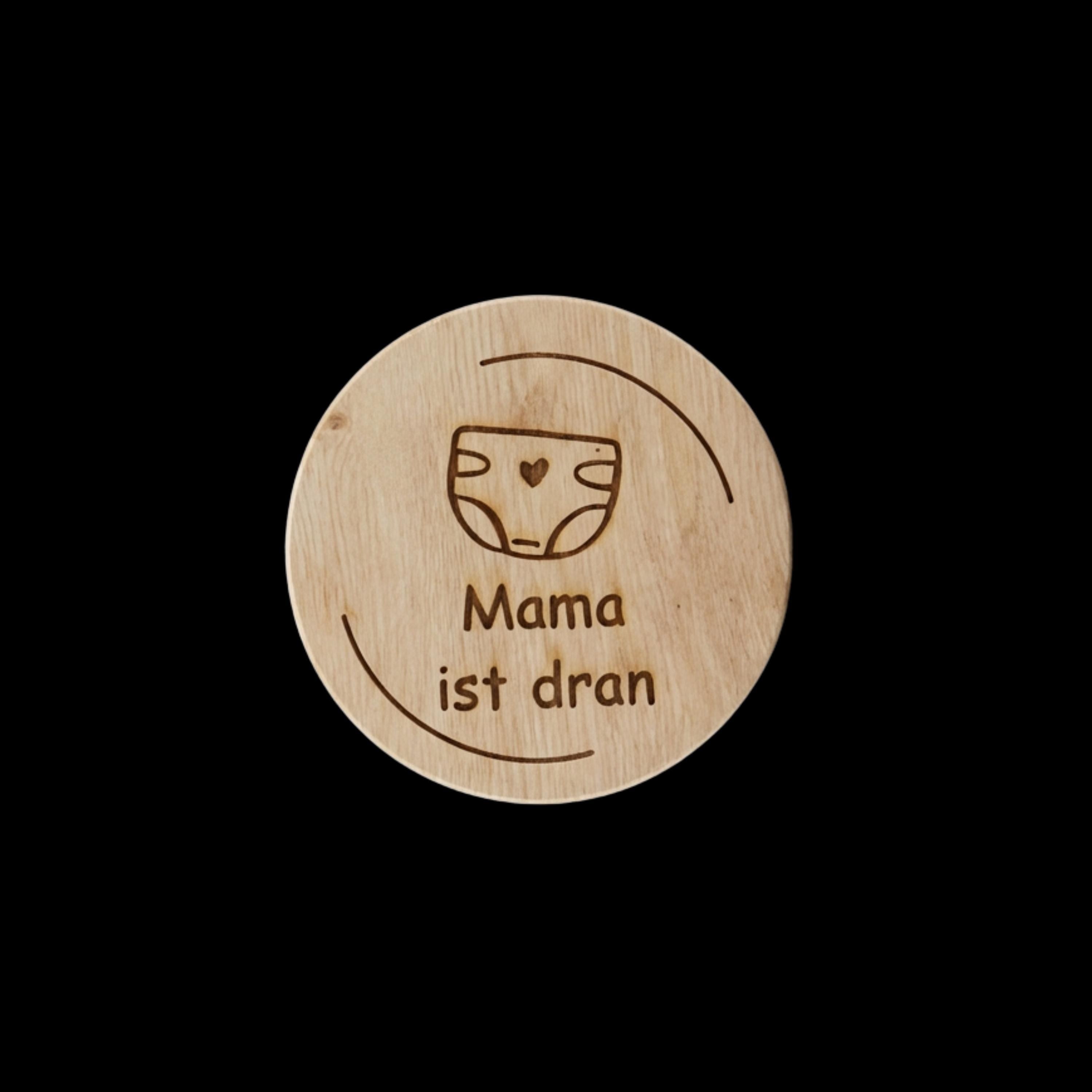 Entscheidungsmünze Eltern – „Mama / Mami / Papa / Papi ist dran“ – witziges Geschenk Geburt & Babyparty, Windelwechseln, Holz