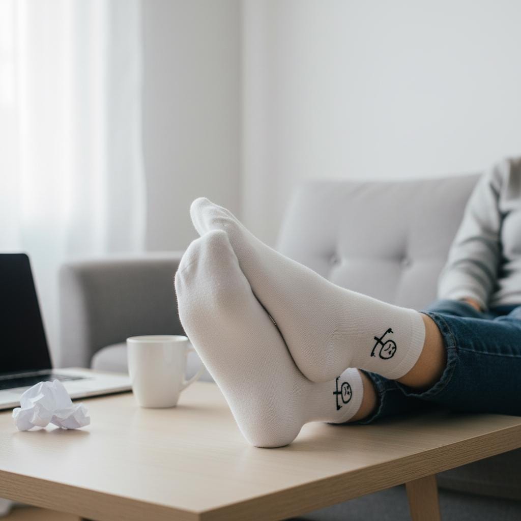 Lustige Mittelfinger-Socken – unisex Baumwollsocken mit Stickmännchen-Motiv | in Schwarz & Weiß | Bequem and perfekter Sitz