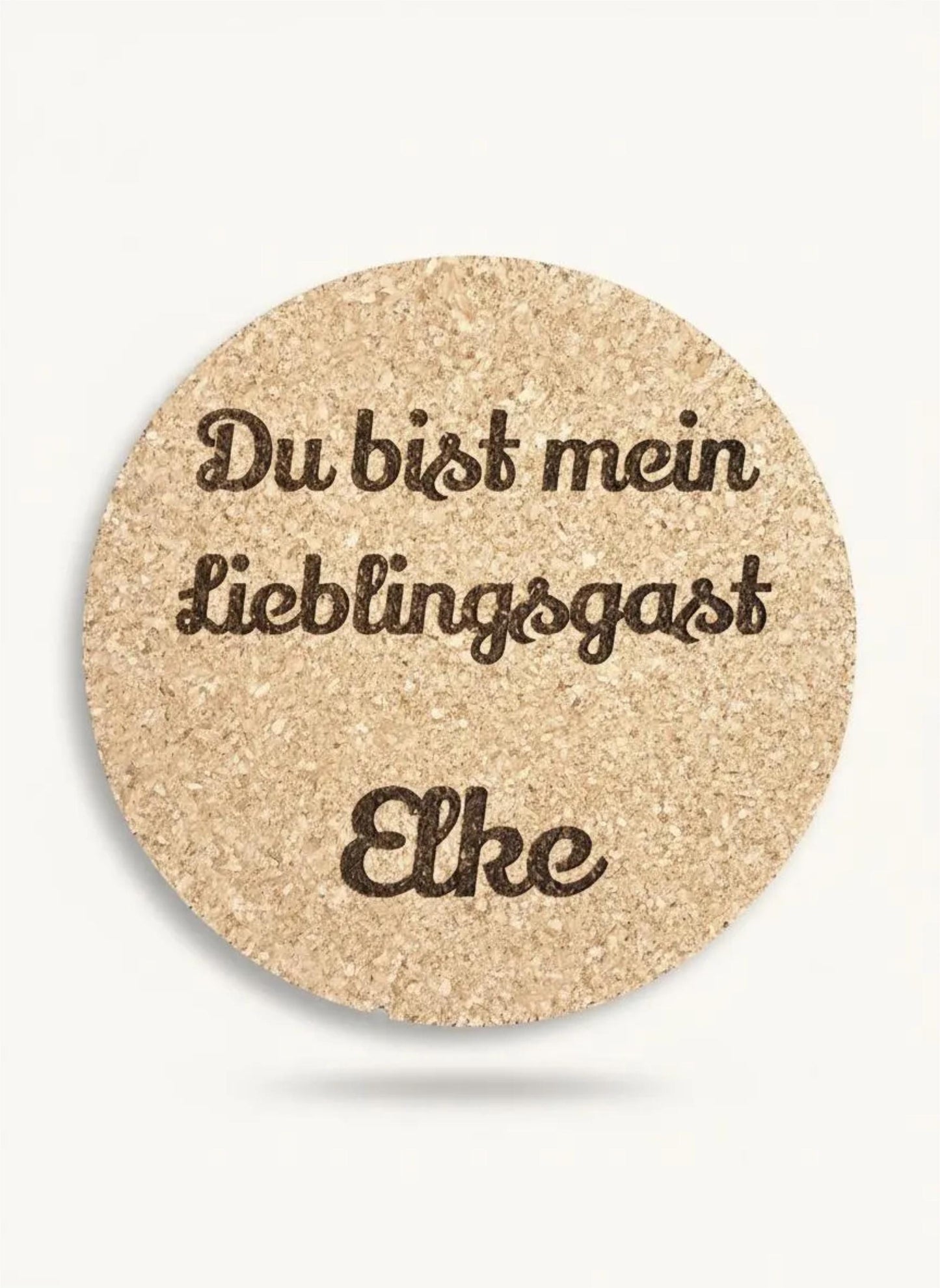Personalisierter Kork Untersetzer – „Du bist mein Lieblingsgast“ – Namensgravur, 10 cm, Geschenk für Gäste, Freunde & Familie, Hochzeit
