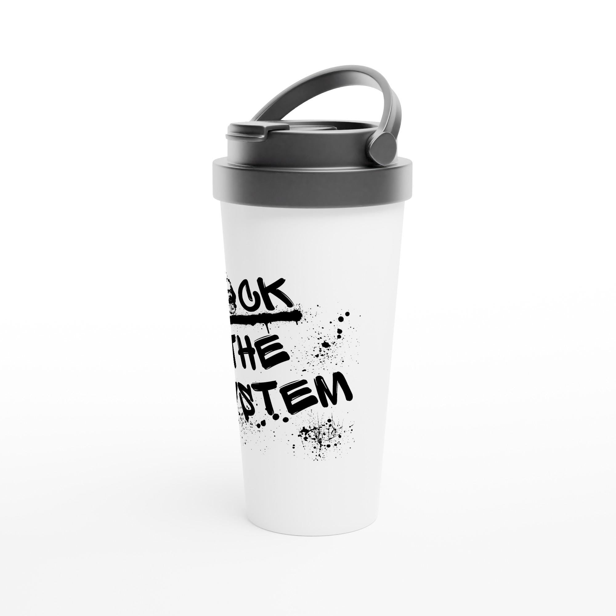 Edelstahl Reisebecher 444 ml mit Deckel, doppelwandiger Thermobecher für Kaffee und Tee, auslaufsicher, Geschenkidee, fürs Reisen, Statement