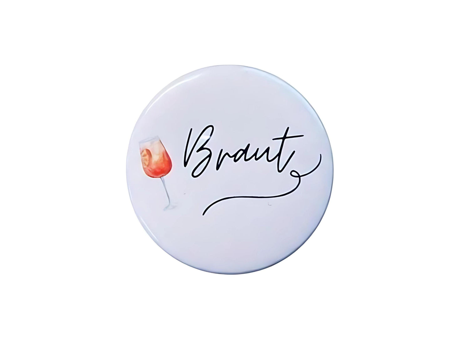 Anstecker JGA für Junggesellinenabschied, Hochzeit, Braut, Team, Espresso Martini / Aperol, 6 cm Durchmesser, Set