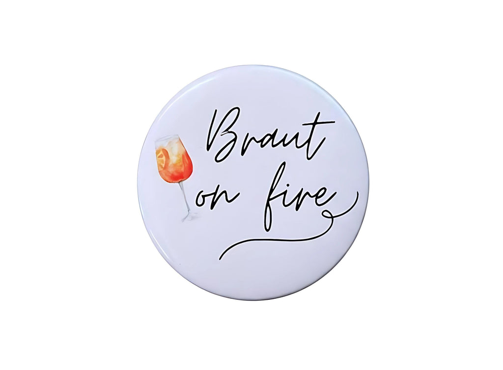 Anstecker JGA für Junggesellinenabschied, Hochzeit, Braut, Team, Espresso Martini / Aperol, 6 cm Durchmesser, Set