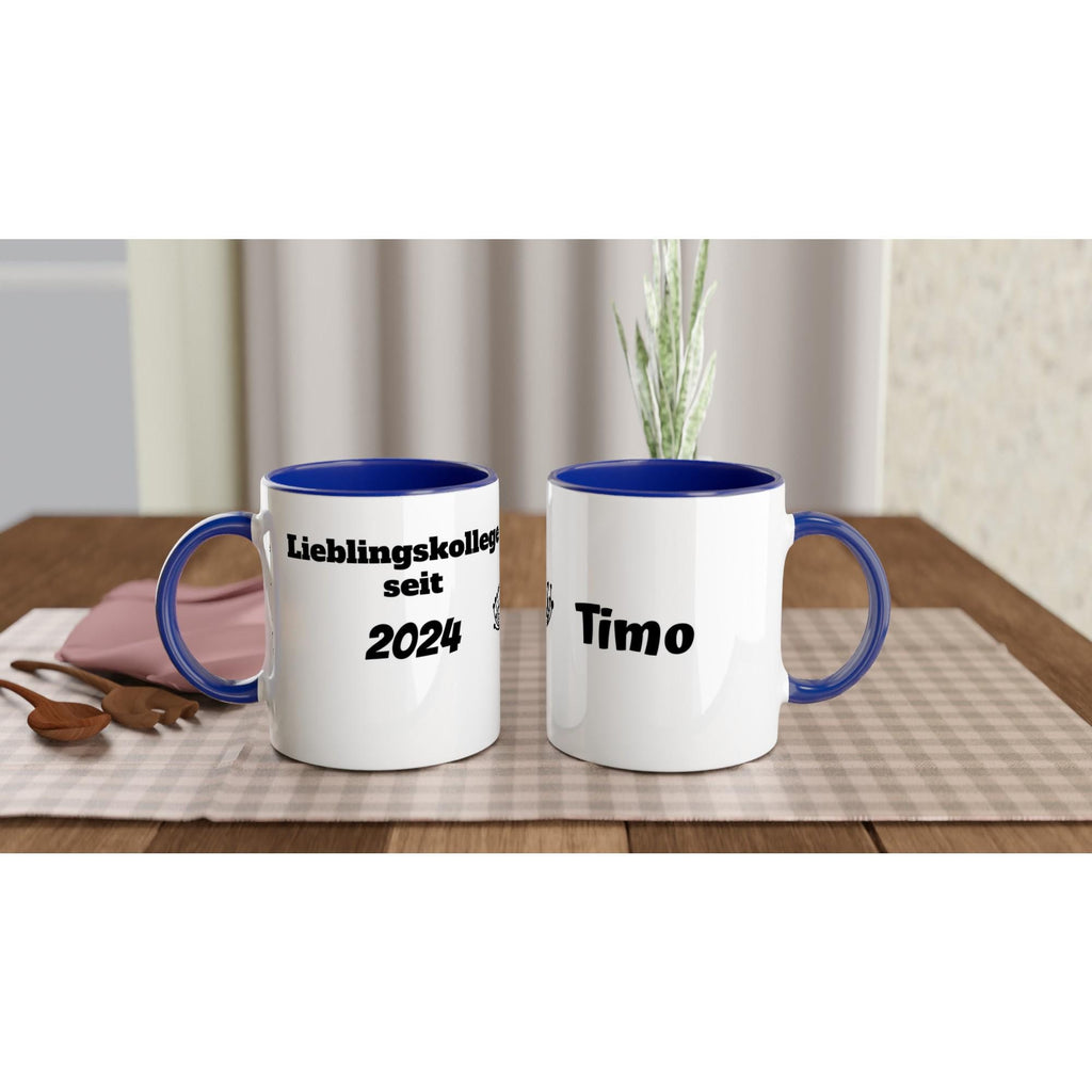 Personalisierte Tasse – „Lieblingskollegin seit …“ mit Jahreszahl & Wunschname, Bürotasse 325 ml