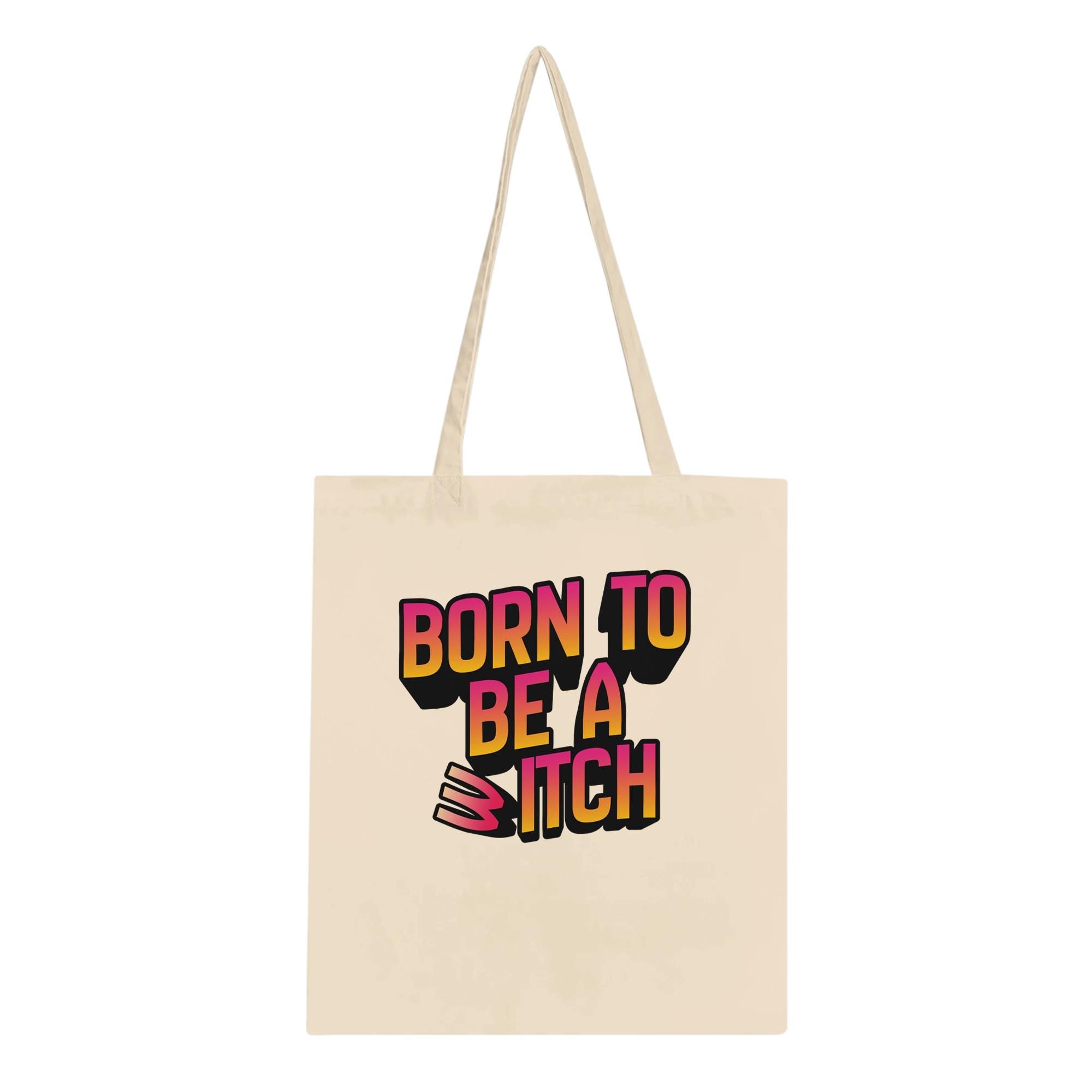 Tragetasche "Born to be a b/witch" | Geschenk, Halloween-Accessoire, Umweltfreundliche Tasche, Boho-Stil