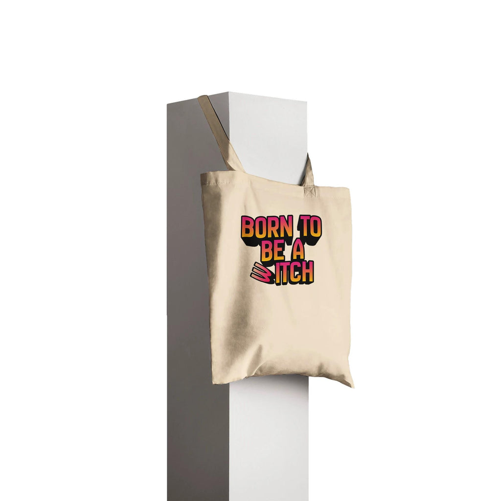 Tragetasche "Born to be a b/witch" | Geschenk, Halloween-Accessoire, Umweltfreundliche Tasche, Boho-Stil