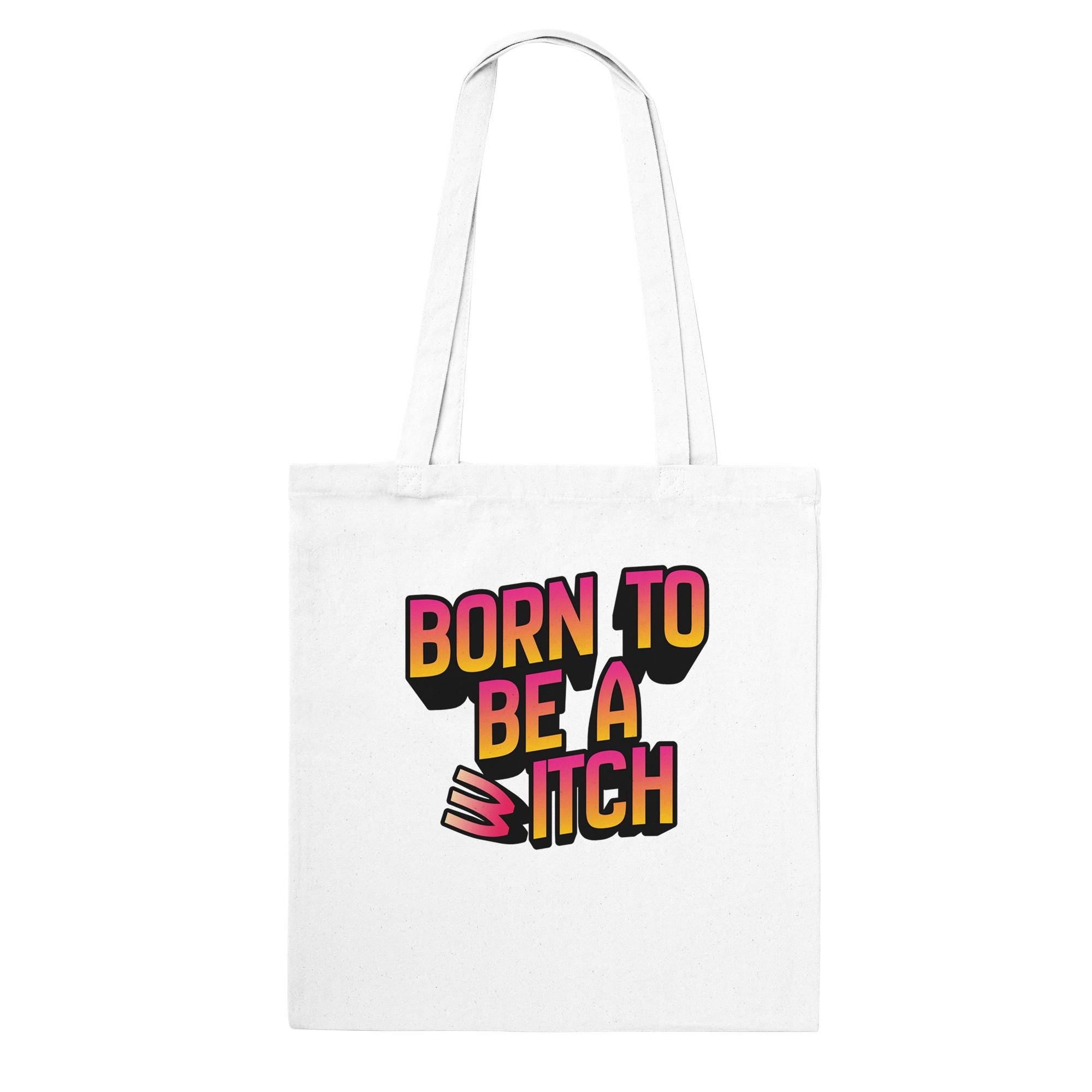 Tragetasche "Born to be a b/witch" | Geschenk, Halloween-Accessoire, Umweltfreundliche Tasche, Boho-Stil