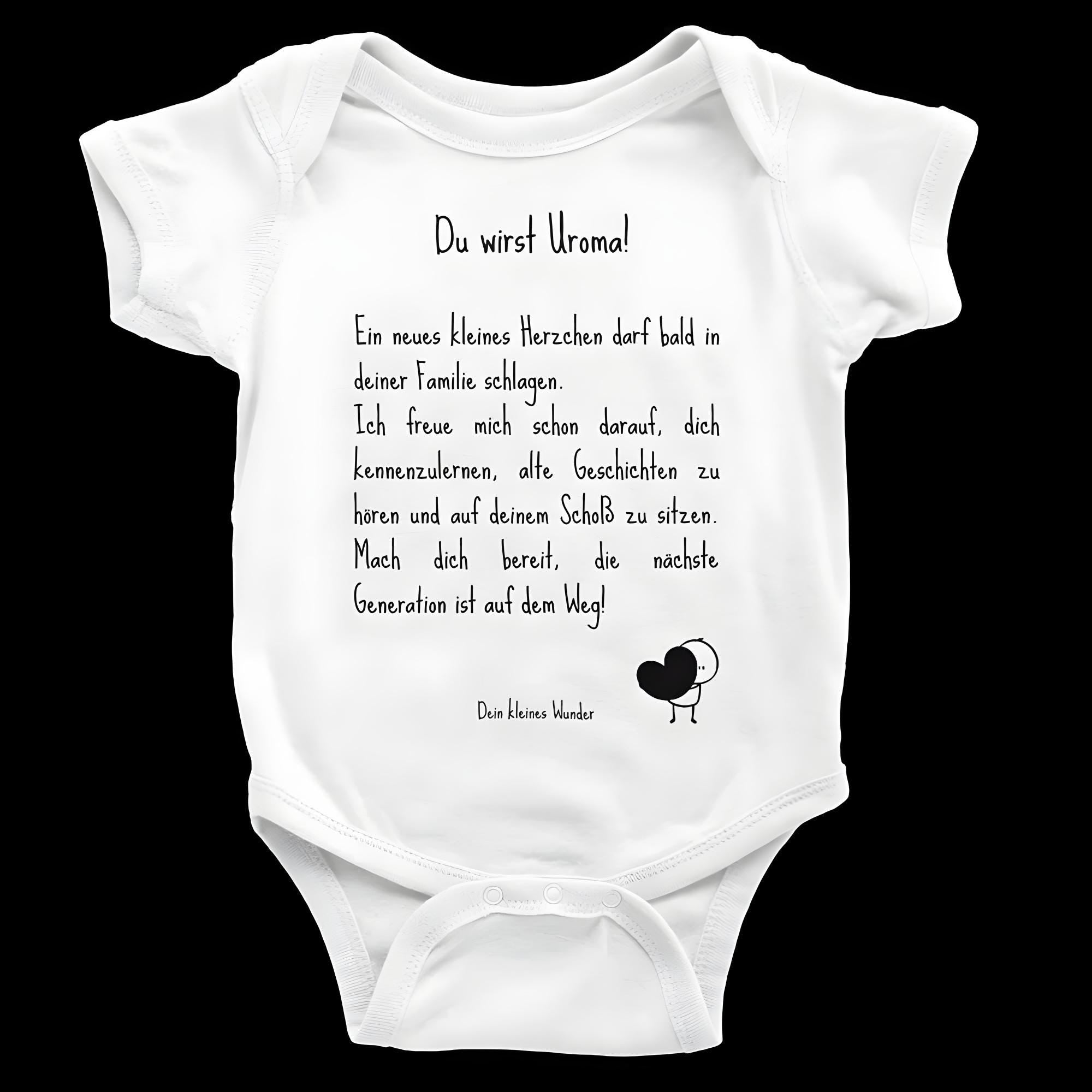 Personalisierter Babybody zur Schwangerschaftsverkündung – Geschenk für Papa, Großeltern, Tante/Onkel oder Urgroßeltern