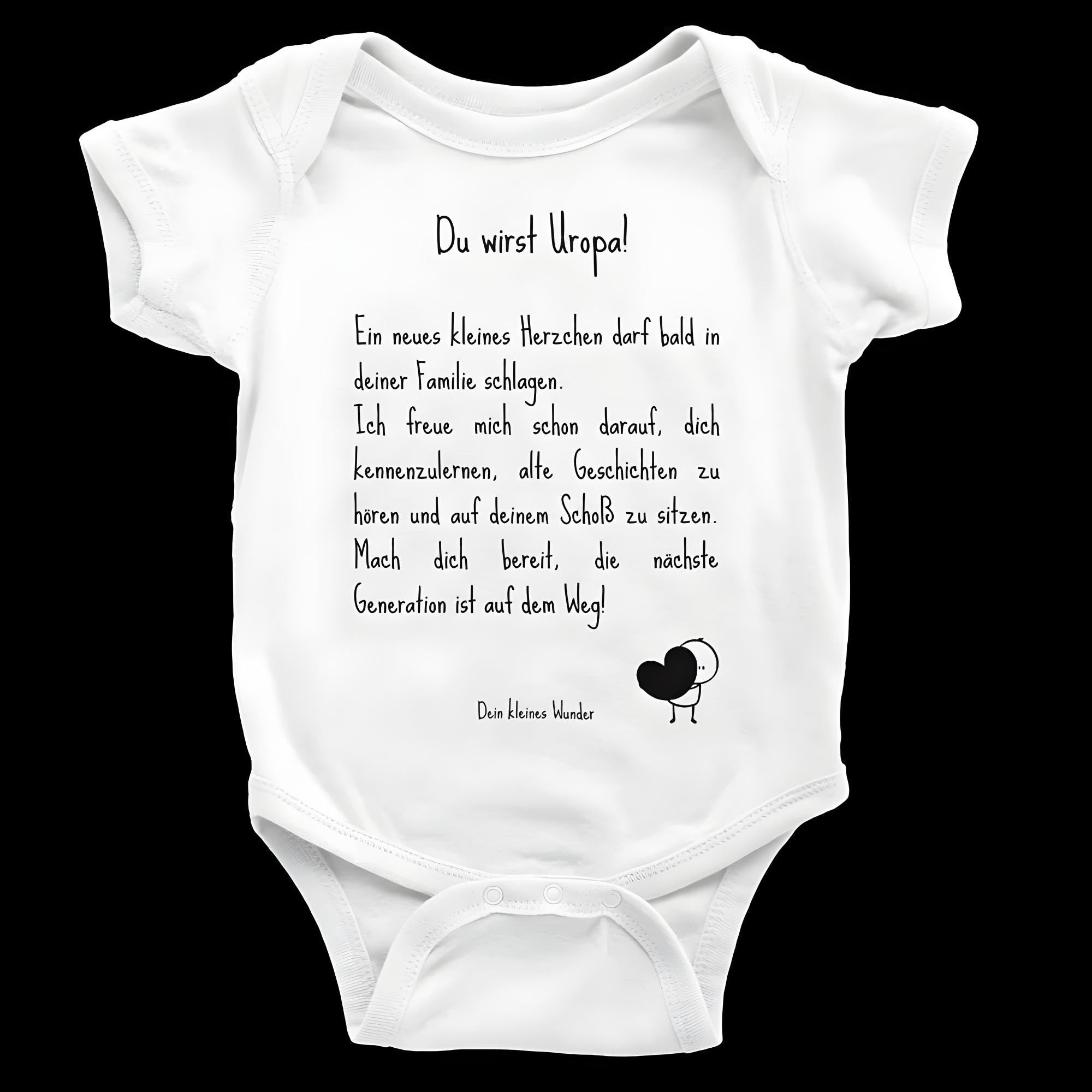 Personalisierter Babybody zur Schwangerschaftsverkündung – Geschenk für Papa, Großeltern, Tante/Onkel oder Urgroßeltern