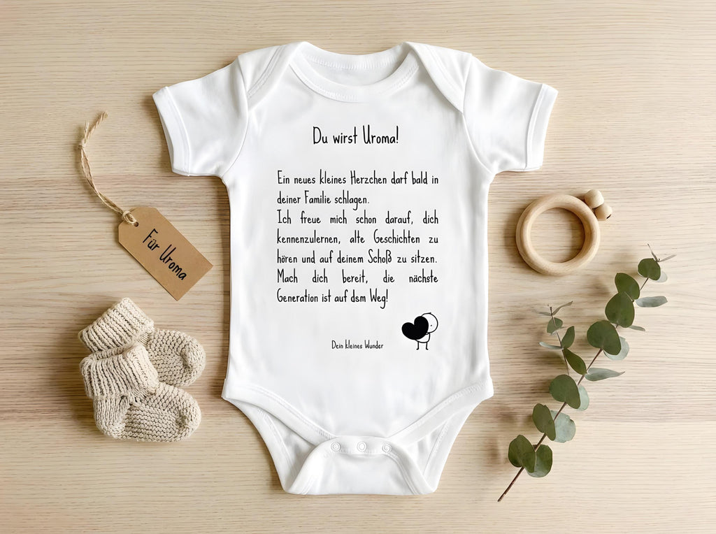 Personalisierter Babybody zur Schwangerschaftsverkündung – Geschenk für Papa, Großeltern, Tante/Onkel oder Urgroßeltern