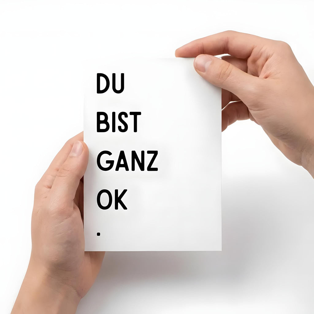 Du bist ganz ok – Grußkarte, trockener Humor, für Geburtstag, Valentinstag, Jahrestag, Freundschaft, Liebe