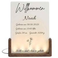 Personalisierter LED-Bilderrahmen zur Geburt