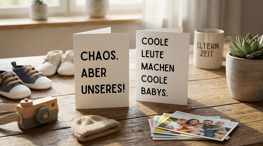Geschenkkarte Chaos. Aber Unseres! – Faltkarte für Familien, Paare, witziger Spruch, Grußkarte, Geburtstag, Freundschaft