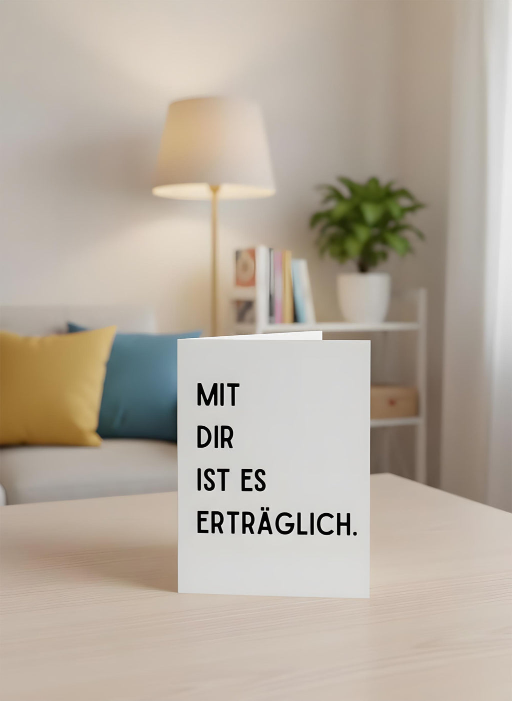 Geschenkkarte "Mit dir ist es erträglich" – witzige Spruchkarte für Paare & Freundschaft, minimalistisch Karte