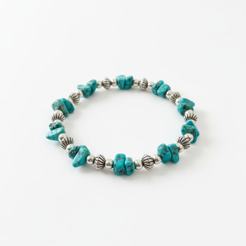 Armband mit Türkisen, handgemacht, Boho Stil, Schmuck, Geschenk für Frauen, Strand Accessoire, Sommer Mode