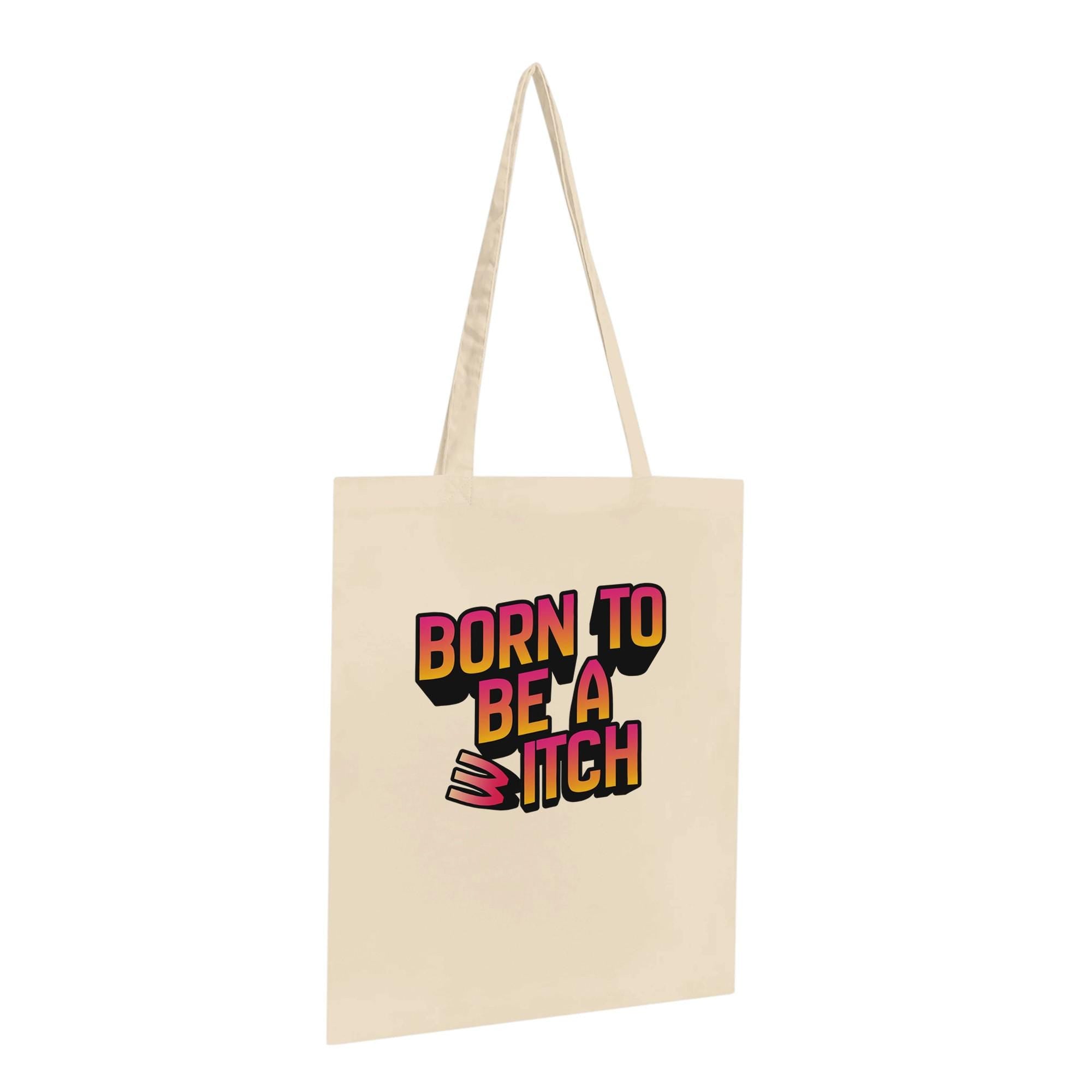 Tragetasche "Born to be a b/witch" | Geschenk, Halloween-Accessoire, Umweltfreundliche Tasche, Boho-Stil