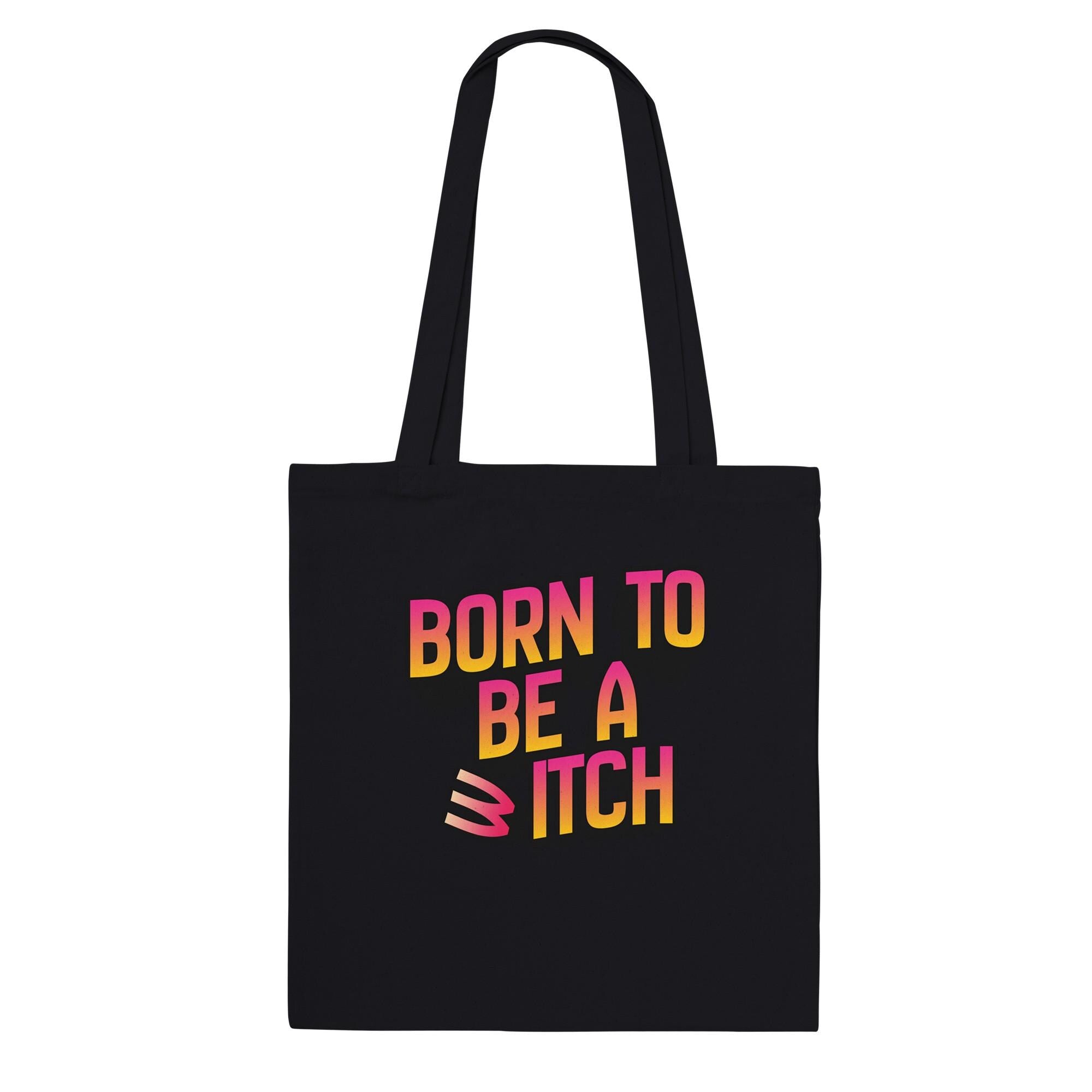 Tragetasche "Born to be a b/witch" | Geschenk, Halloween-Accessoire, Umweltfreundliche Tasche, Boho-Stil