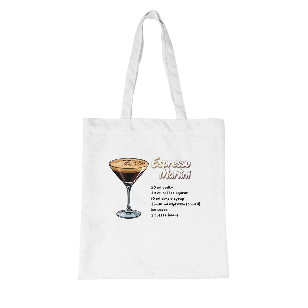 Lustiger Espresso Martini Jutebeutel mit Rezept | Sarkastischer Spruch | Bio Baumwolle Tasche | Geschenkidee für Cocktail-Liebhaber