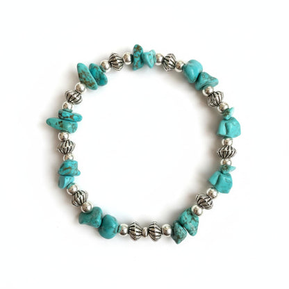 Armband mit Türkisen, handgemacht, Boho Stil, Schmuck, Geschenk für Frauen, Strand Accessoire, Sommer Mode