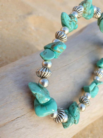 Armband mit Türkisen, handgemacht, Boho Stil, Schmuck, Geschenk für Frauen, Strand Accessoire, Sommer Mode