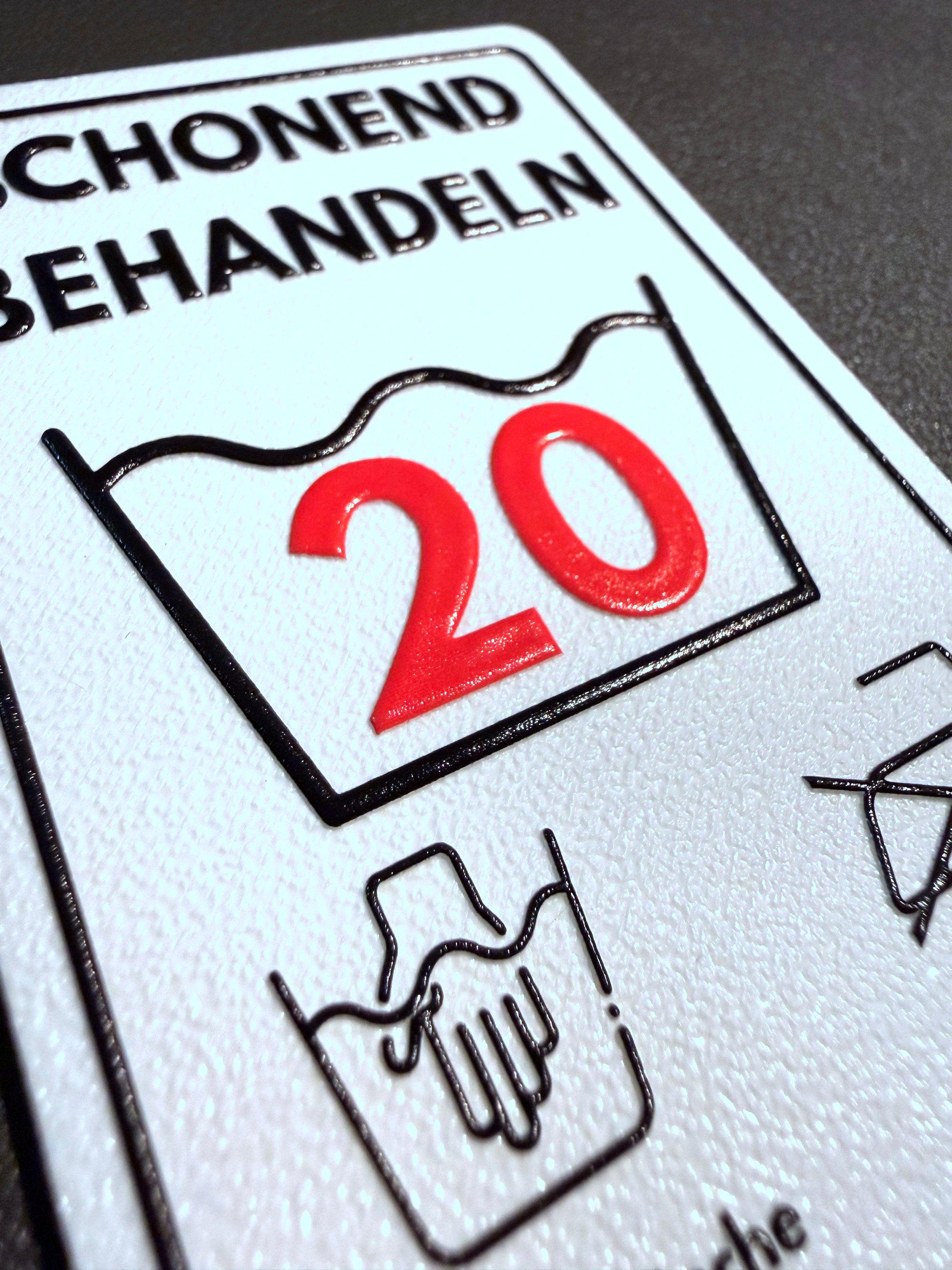 Hochwertige Geburtstagskarte | PLA mit fühlbarer Schrift | Personalisiert & kompakt