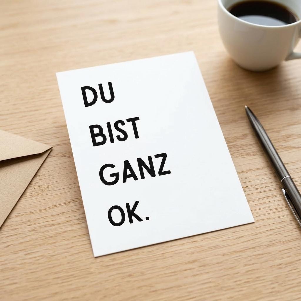Geschenkkarte "Du bist ganz ok" – trockener Humor, für Geburtstag, Valentinstag, Jahrestag, Freundschaft, Liebe