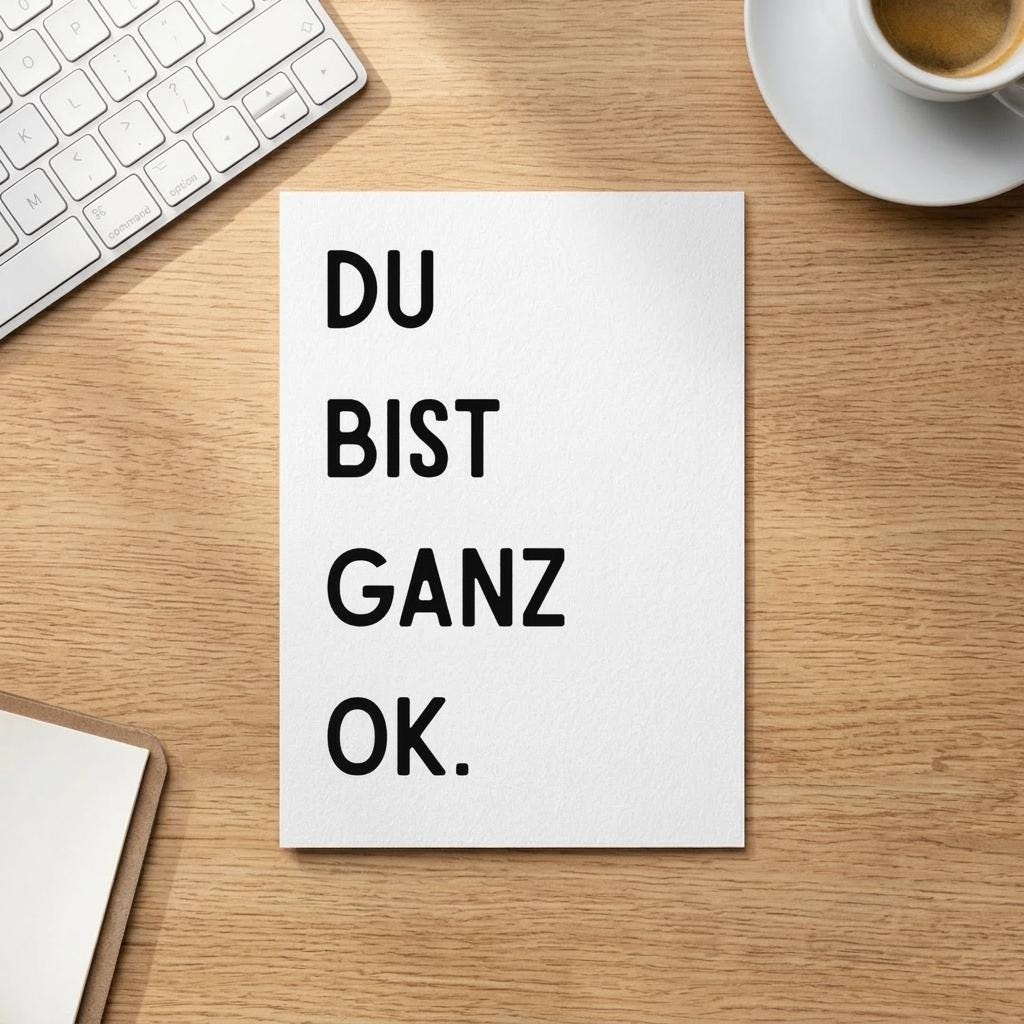 Geschenkkarte "Du bist ganz ok" – trockener Humor, für Geburtstag, Valentinstag, Jahrestag, Freundschaft, Liebe
