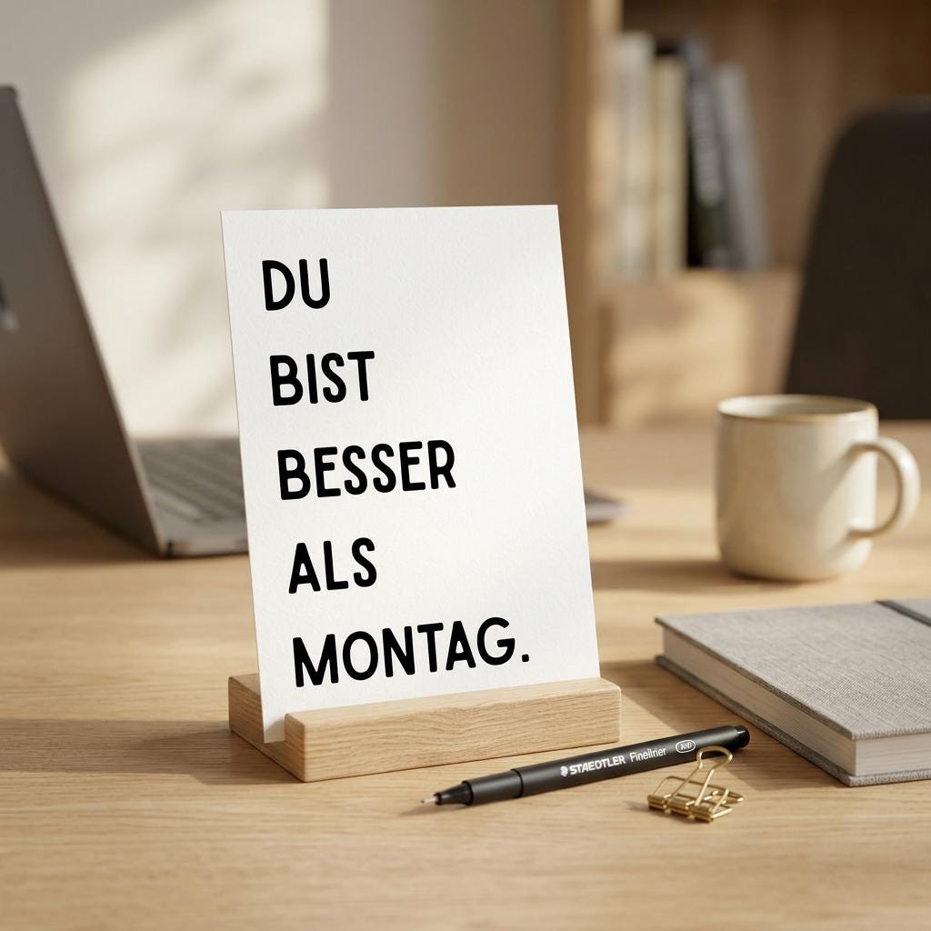 Lustige Karte „Du bist besser als Montag.“ – witzige Spruchkarte DIN A6 für Freund:innen & Partner