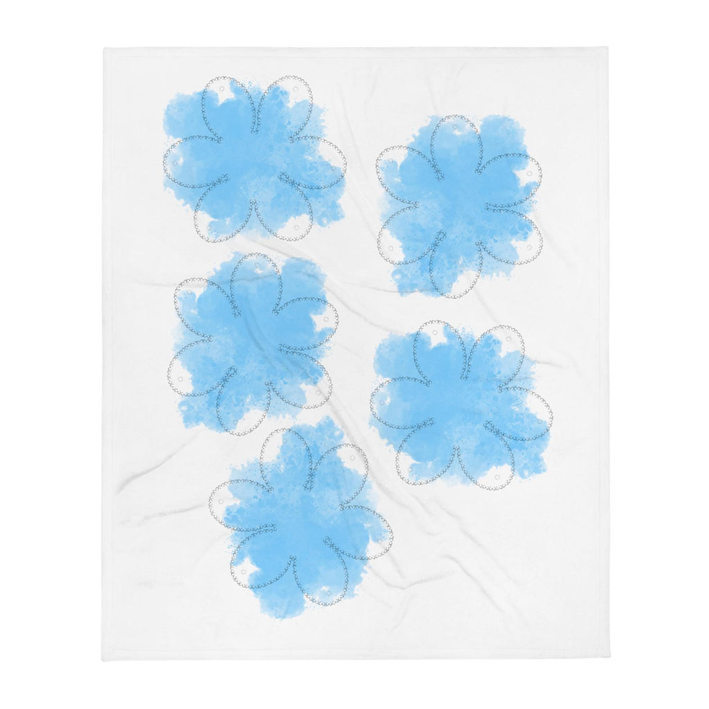 Humor Decke „Boob Flower“ – weiche Sofadecke mit verspieltem Blumenmuster, 127 × 152 cm, verschiedene Farben