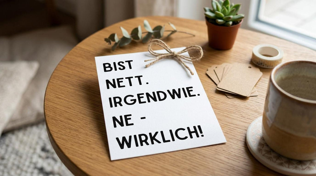 Geschenkkarte "Bist nett. Irgendwie. Ne - Wirklich" zum Verschenken, schwarzer Humor